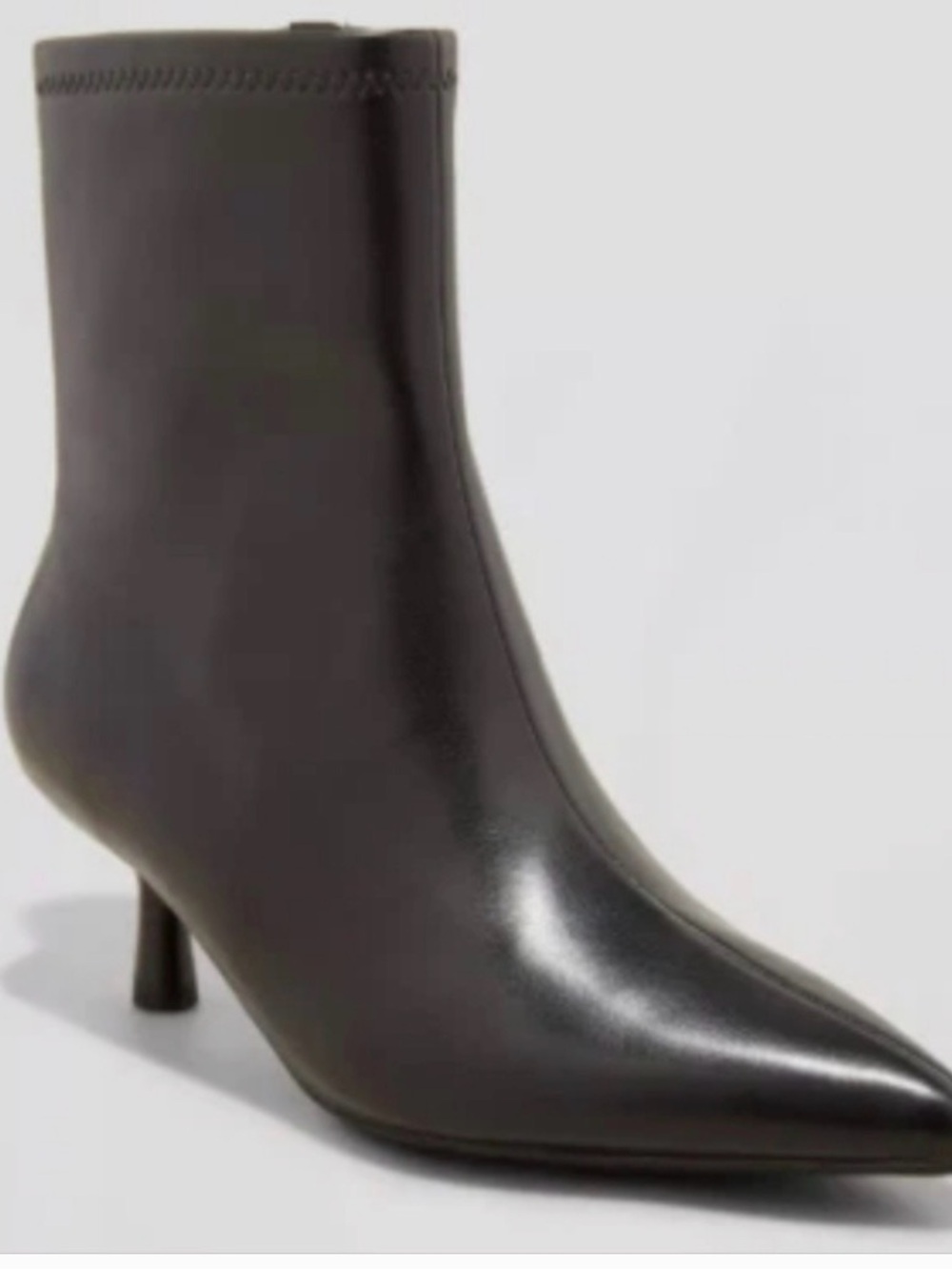 a new day Black Pointed Toe Kitten Heel Ankle Boots